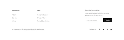 Footer Component - Figma UI Design Element