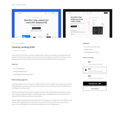 Product detail Component - Figma UI Design Element