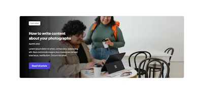 Blog Featured Component - Figma UI Design Element