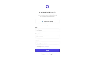 Signup Component - Figma UI Design Element