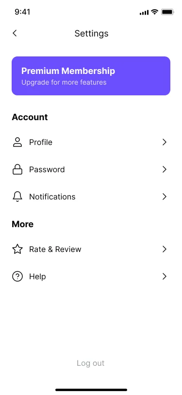 Settings Component - Figma UI Design Element