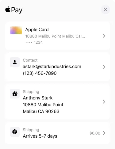ApplePay-summarySheet Component - Figma UI Design Element