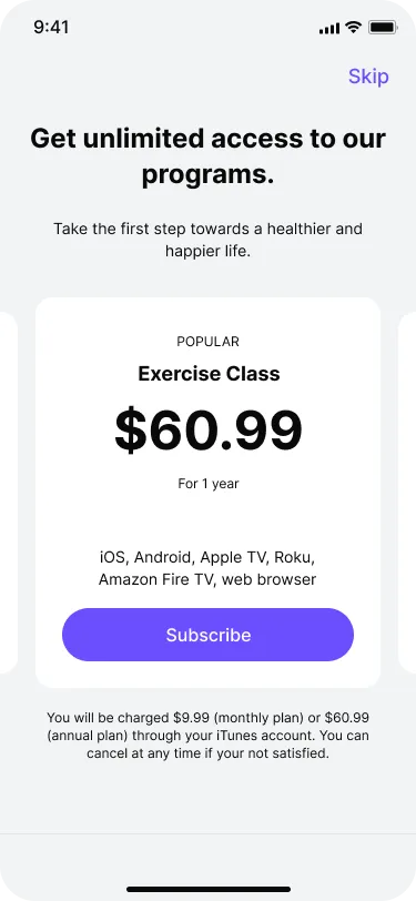 Subscription Component - Figma UI Design Element
