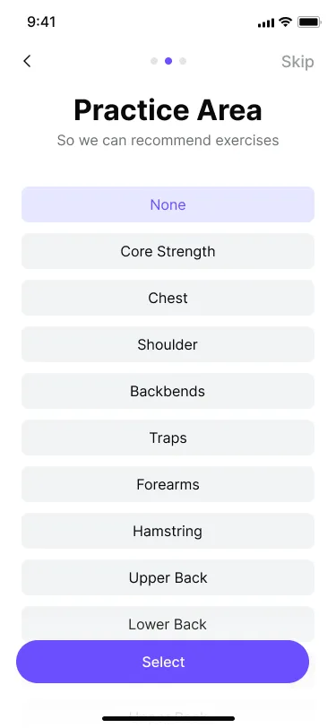 Setup - Personalization 1 Component - Figma UI Design Element