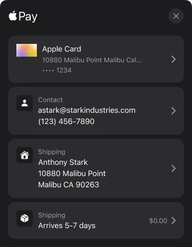 ApplePay-summarySheet Component - Figma UI Design Element