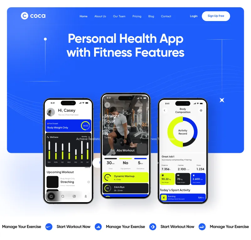 Figma Gym App Landing Page