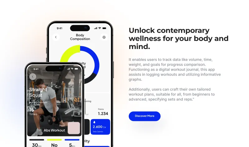 Figma section for App Landing Page