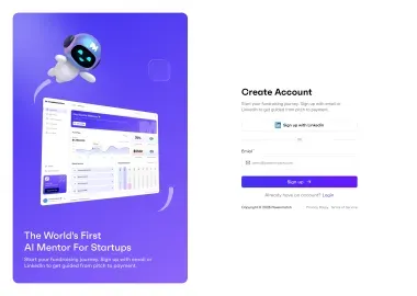 AI Startup Signup Page